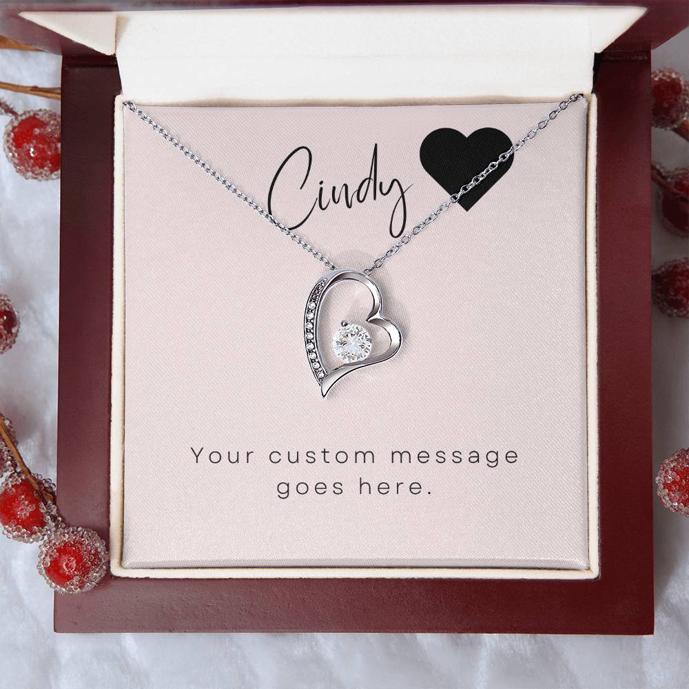 Forever Love Heart Necklace: Create a Custom Message Card