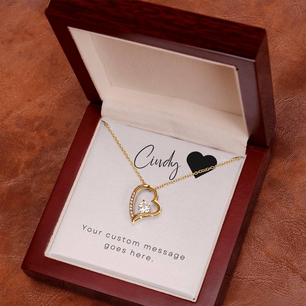 Forever Love Heart Necklace: Create a Custom Message Card