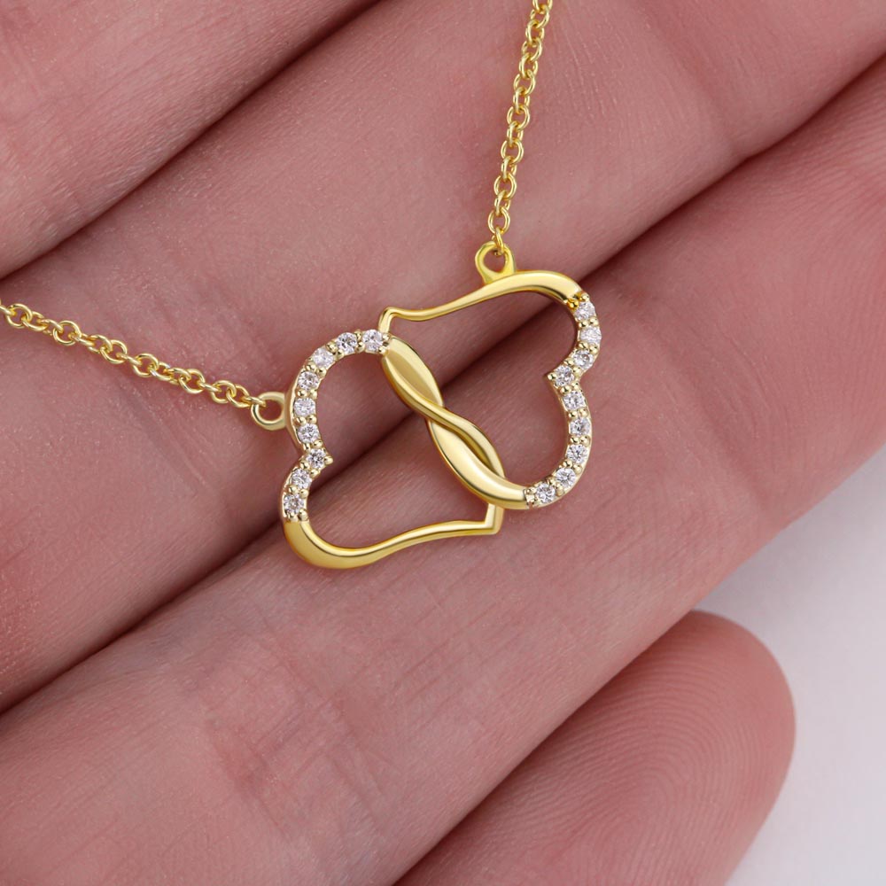 Two Hearts Entwined Diamond Necklace: Behind you all your memories