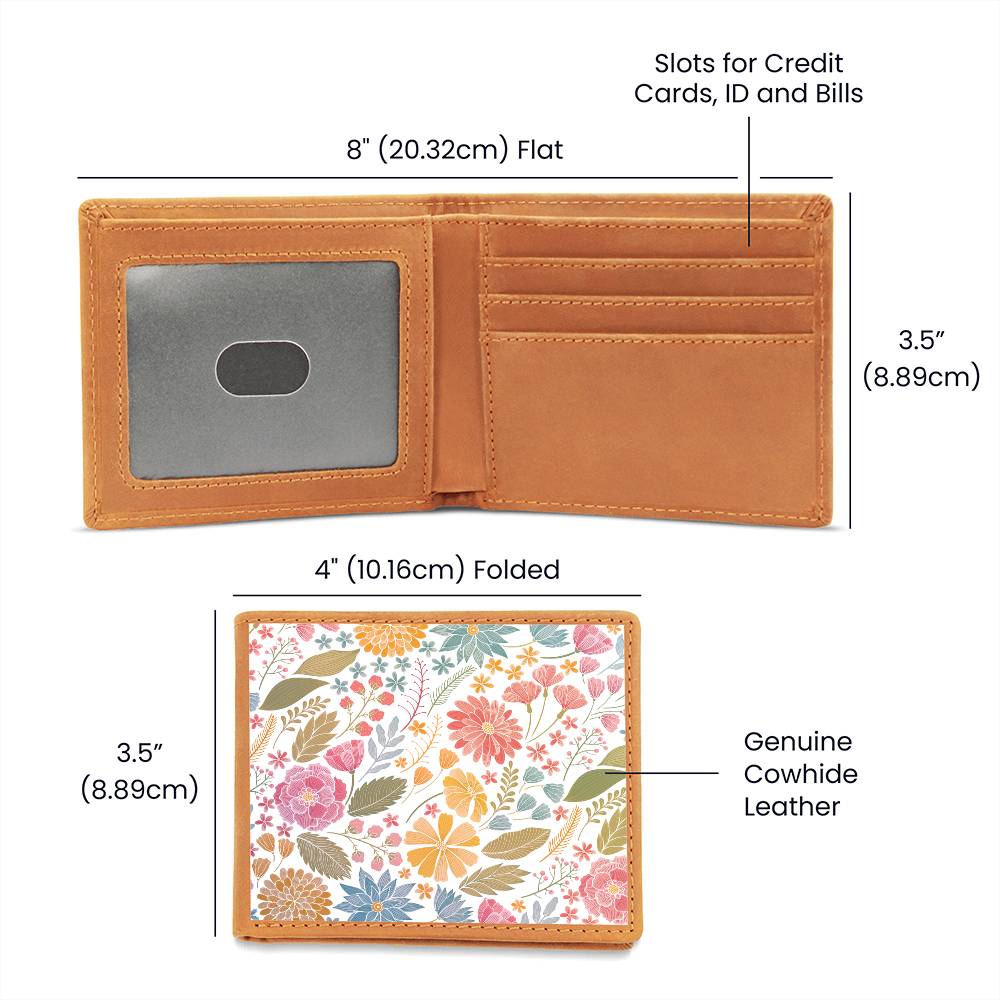 Genuine Leather Wallet: Fall Floral