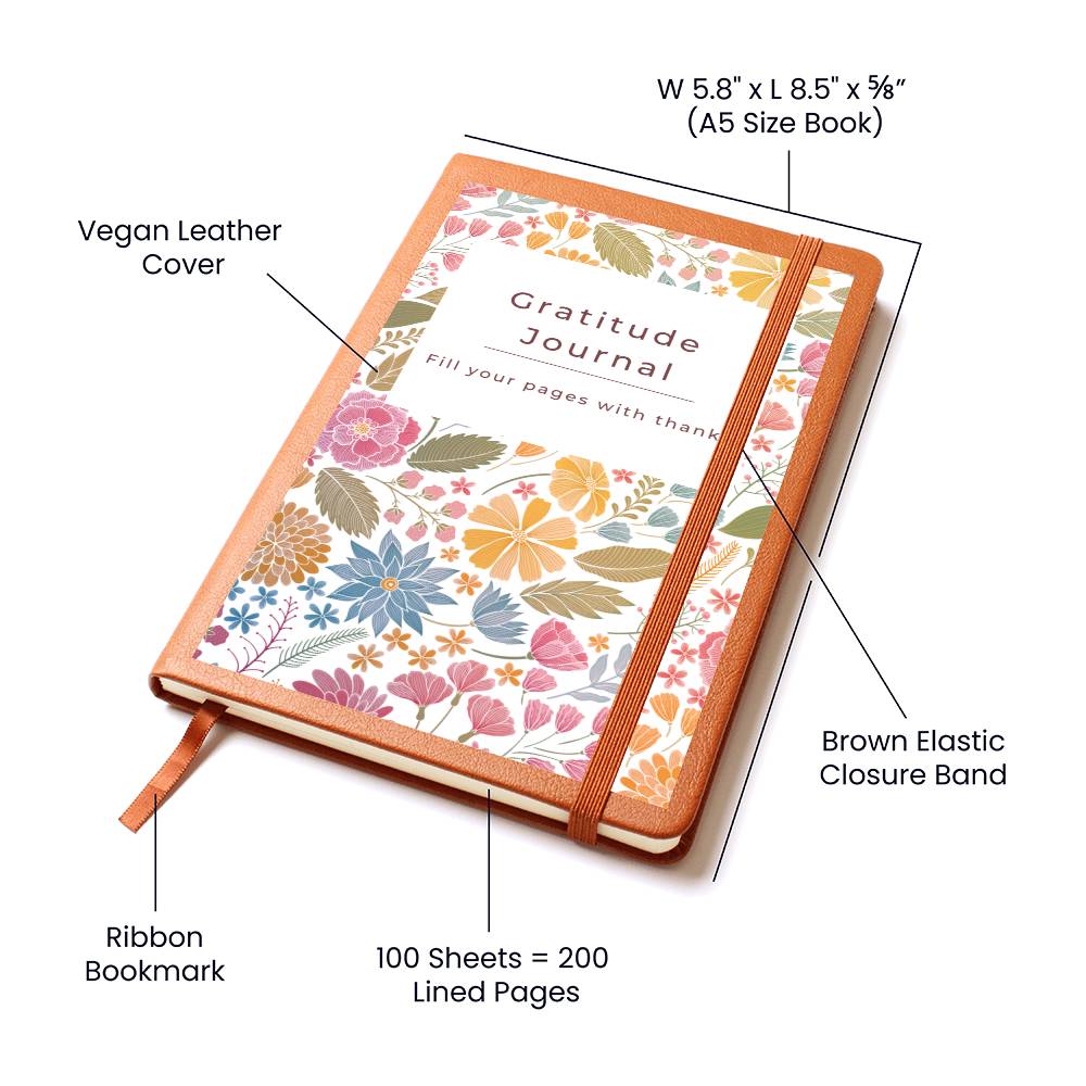 Vegan Leather Journal: Gratitude Journal - Fill Your Page With Thanks