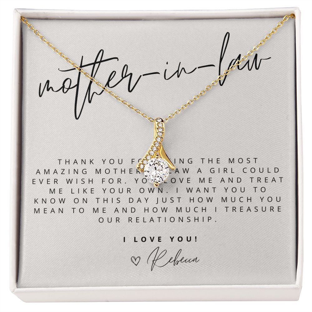 Alluring Beauty Necklace: Thank You For Being The Most Amazing Mother-in-law