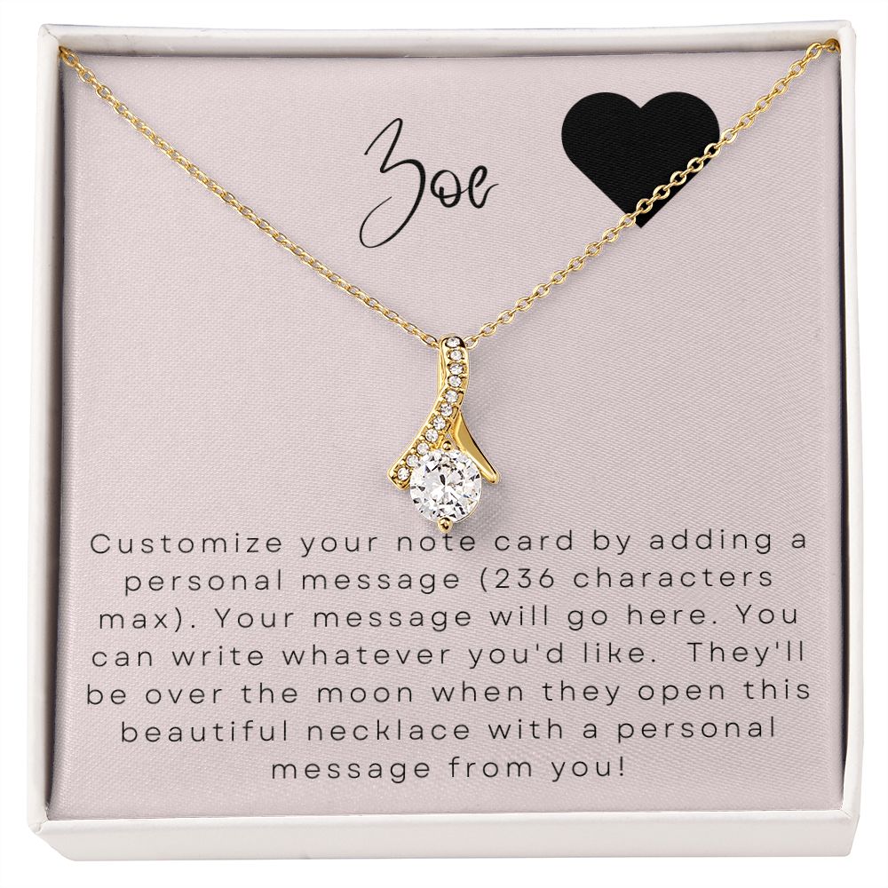 Alluring Beauty Necklace: Custom Message Card