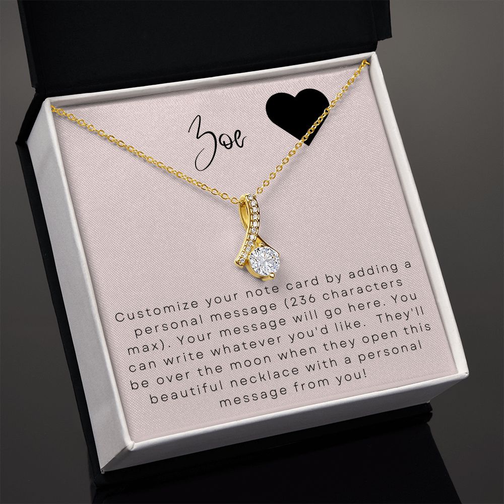 Alluring Beauty Necklace: Custom Message Card