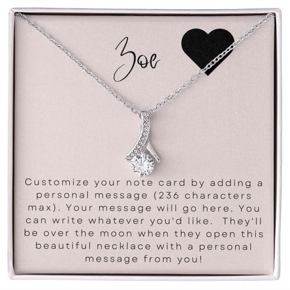 Alluring Beauty Necklace: Custom Message Card