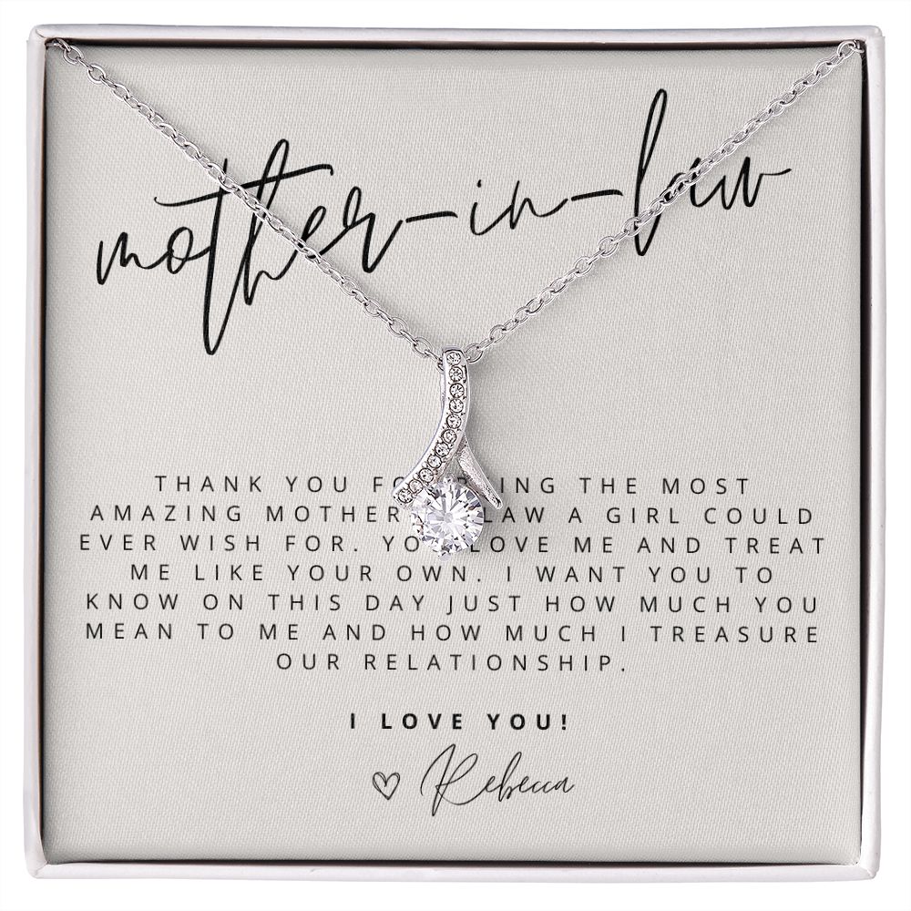 Alluring Beauty Necklace: Thank You For Being The Most Amazing Mother-in-law