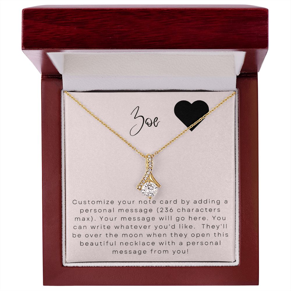 Alluring Beauty Necklace: Custom Message Card