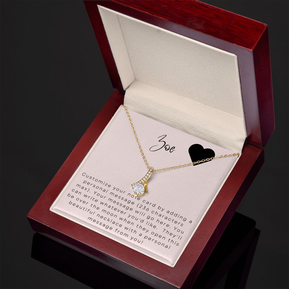 Alluring Beauty Necklace: Custom Message Card