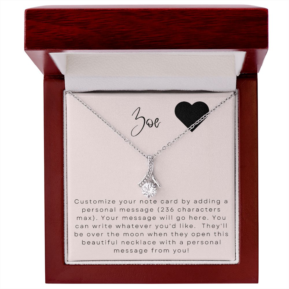 Alluring Beauty Necklace: Custom Message Card