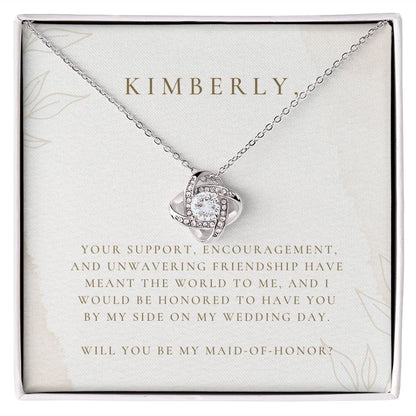 Love Knot Necklace: Will you be my maid-of-honor?