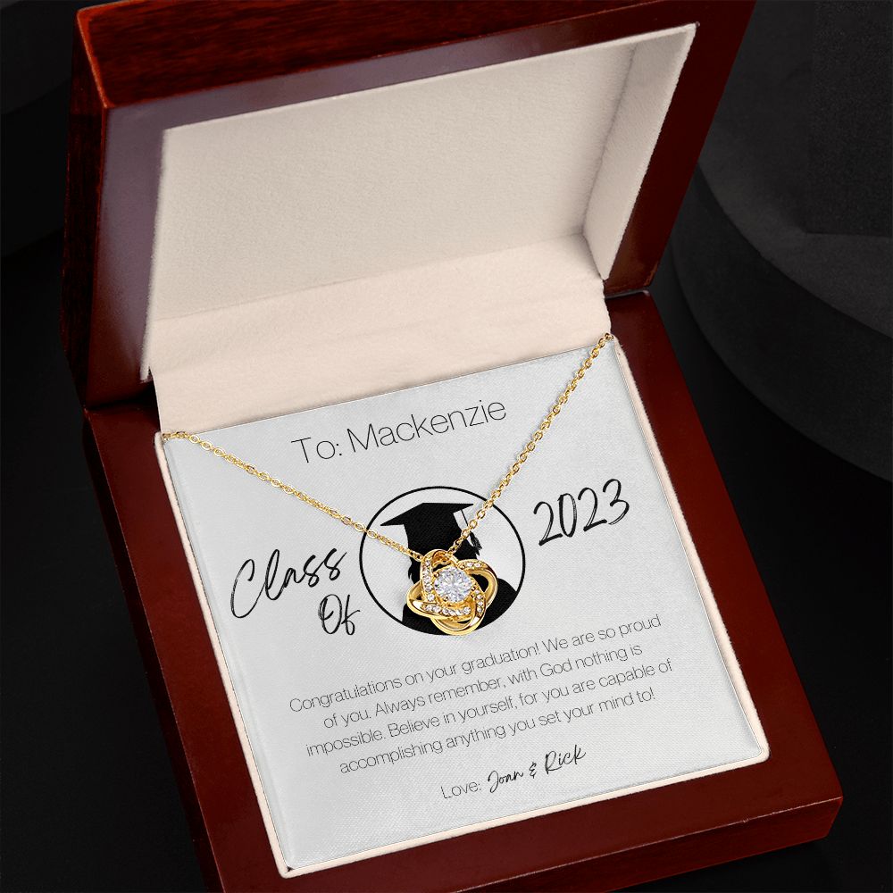 Love Knot Necklace: Custom Note Card - Class of 2023