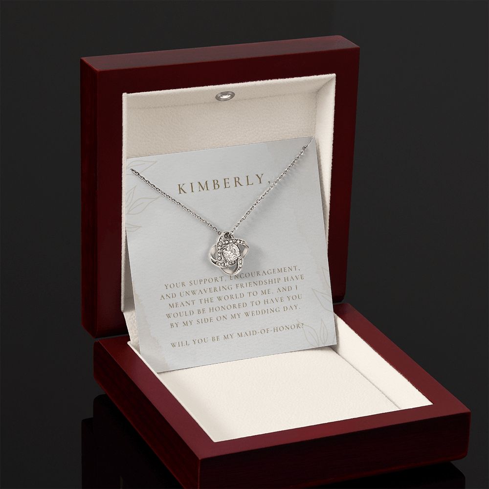 Love Knot Necklace: Will you be my maid-of-honor?