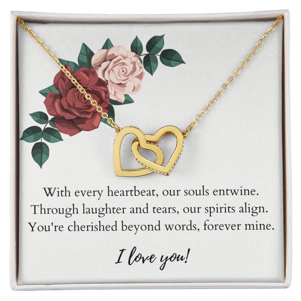 Interlocking Heart Necklace: With every heartbeat our souls entwine