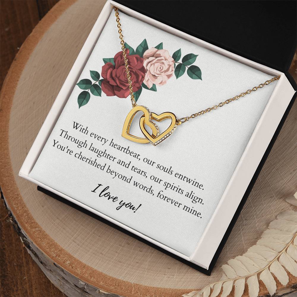 Interlocking Heart Necklace: With every heartbeat our souls entwine