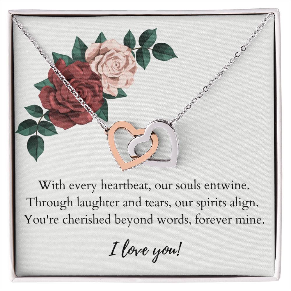 Interlocking Heart Necklace: With every heartbeat our souls entwine