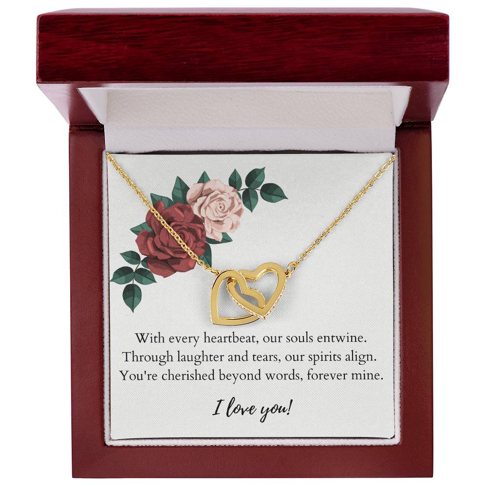 Interlocking Heart Necklace: With every heartbeat our souls entwine