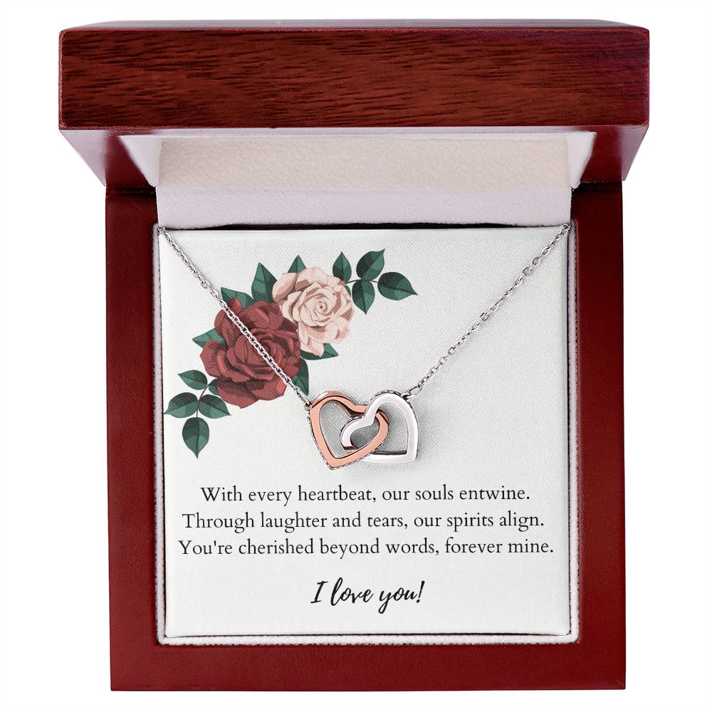 Interlocking Heart Necklace: With every heartbeat our souls entwine