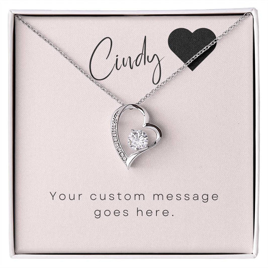 Forever Love Heart Necklace: Create a Custom Message Card