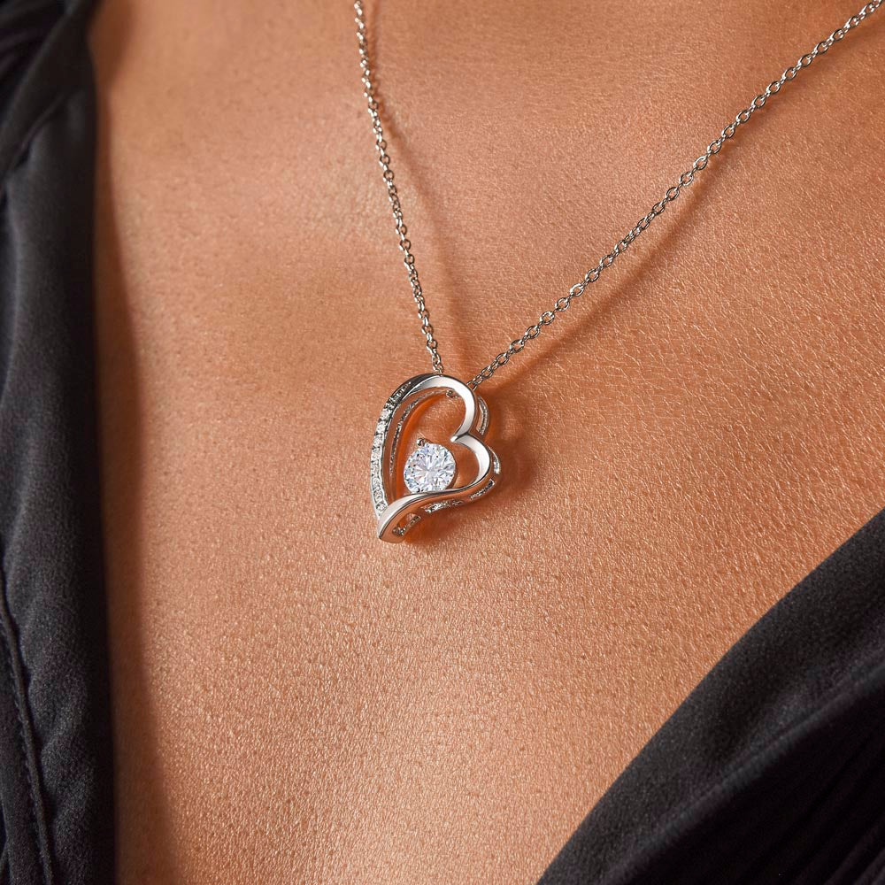 Forever Love Heart Necklace: Custom Message Card