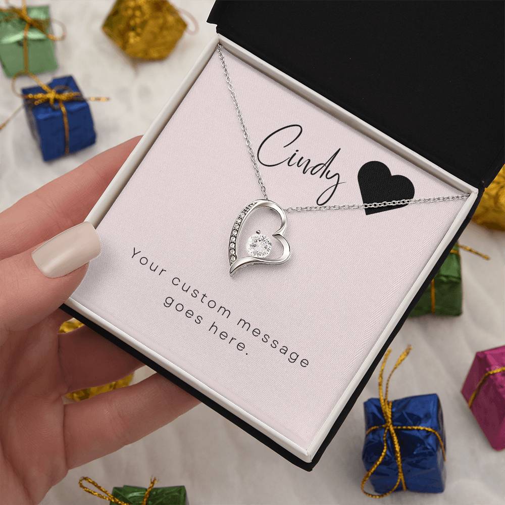 Forever Love Heart Necklace: Create a Custom Message Card