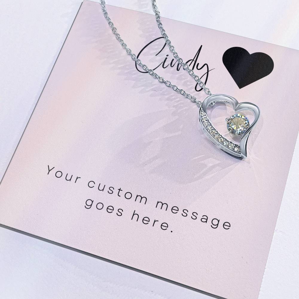 Forever Love Heart Necklace: Create a Custom Message Card