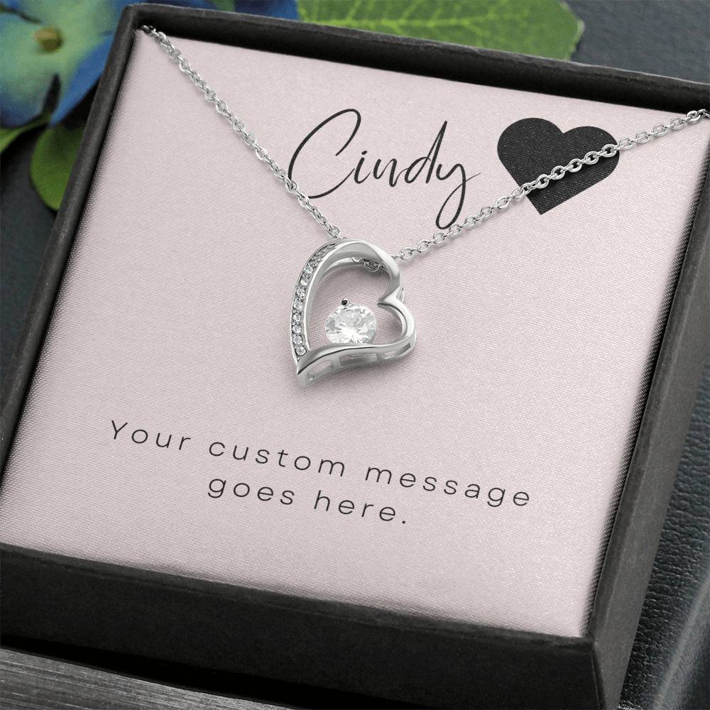 Forever Love Heart Necklace: Create a Custom Message Card