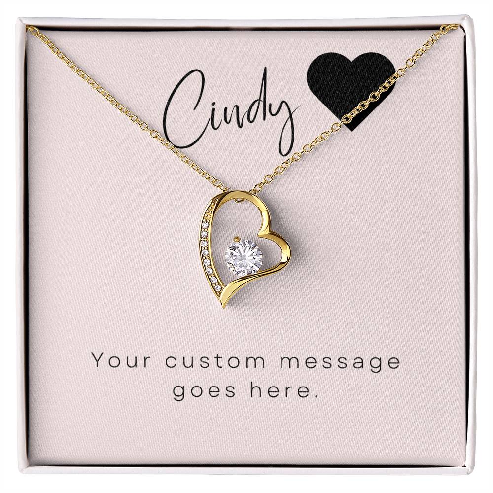 Forever Love Heart Necklace: Create a Custom Message Card