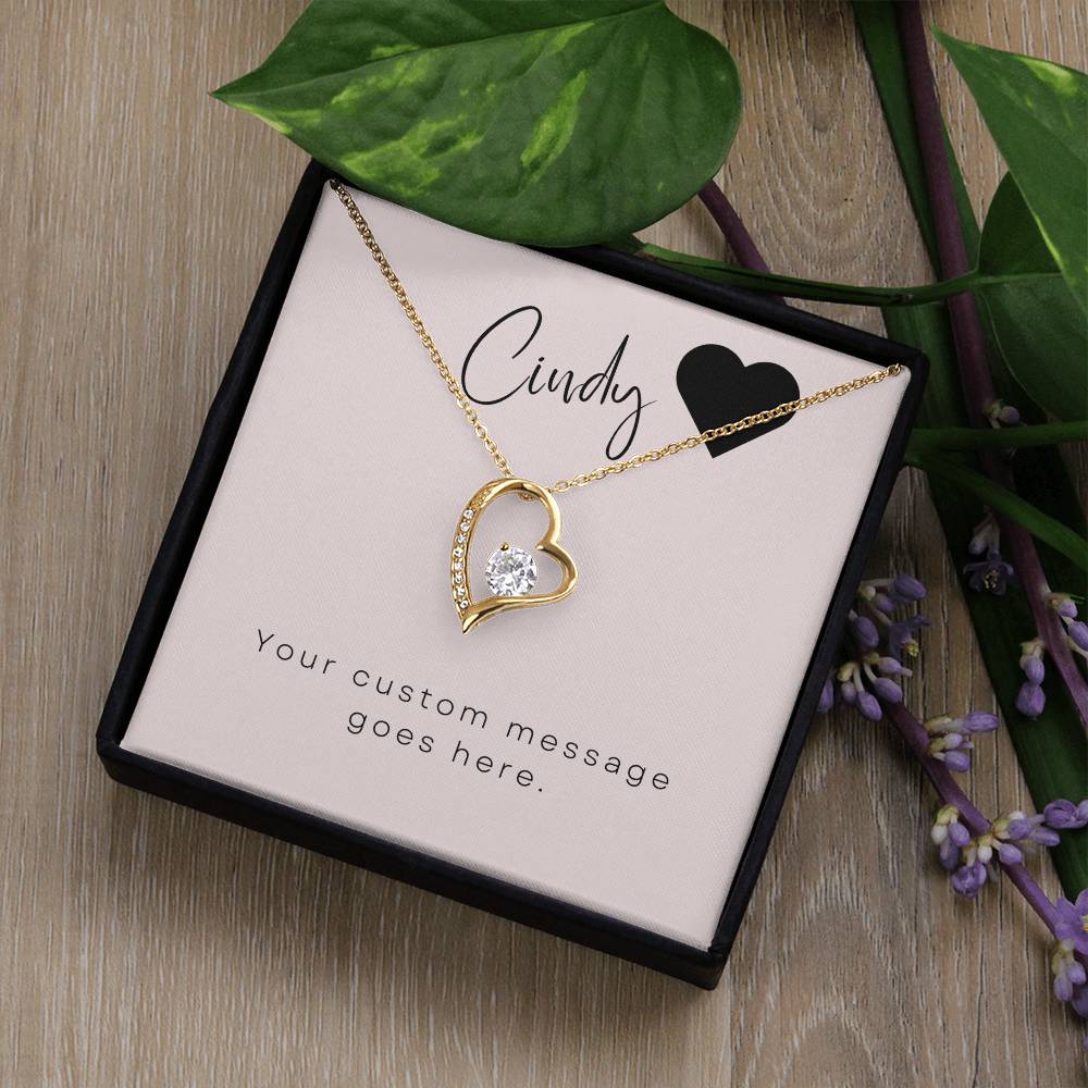 Forever Love Heart Necklace: Create a Custom Message Card