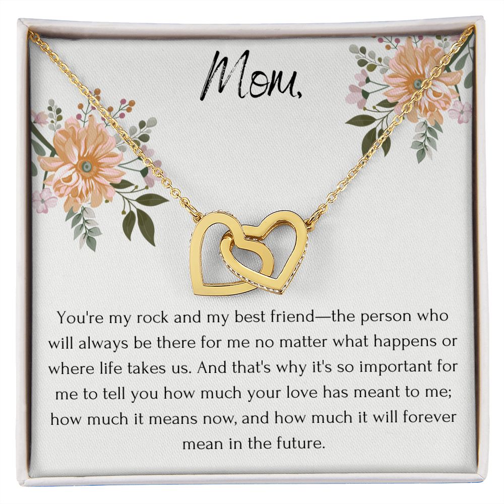 Interlocking Hearts' Necklace: You're My Rock And My Best Friend