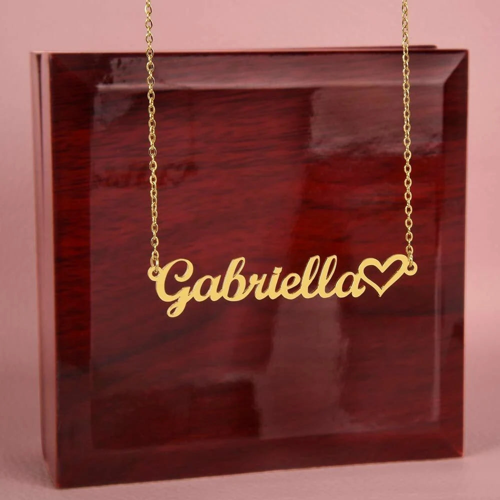 Custom Name Heart Necklace  (no message card included)