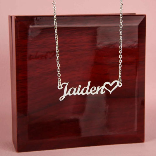 Custom Name Heart Necklace  (no message card included)