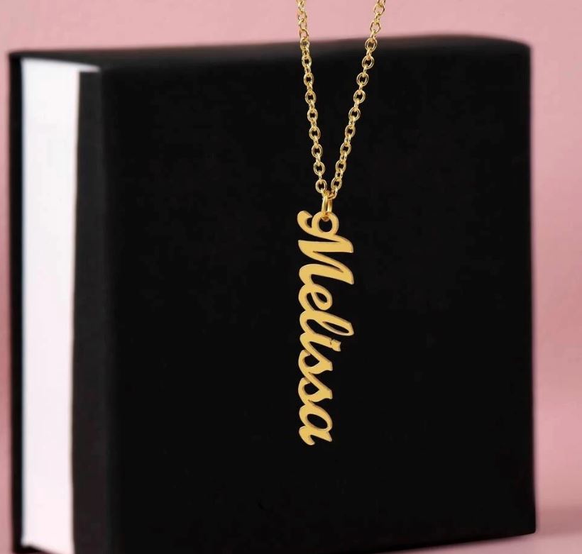 Vertical Custom Name Necklace (no message card included)