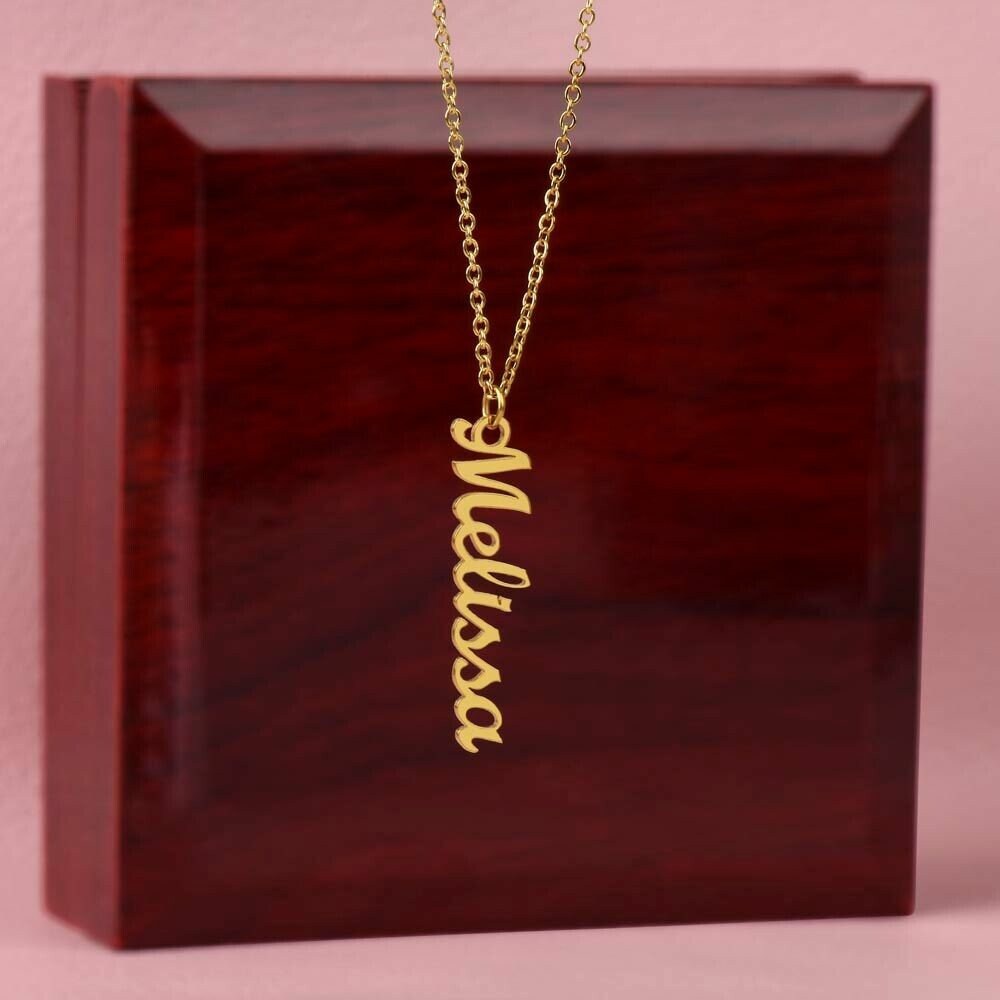 Vertical Custom Name Necklace (no message card included)