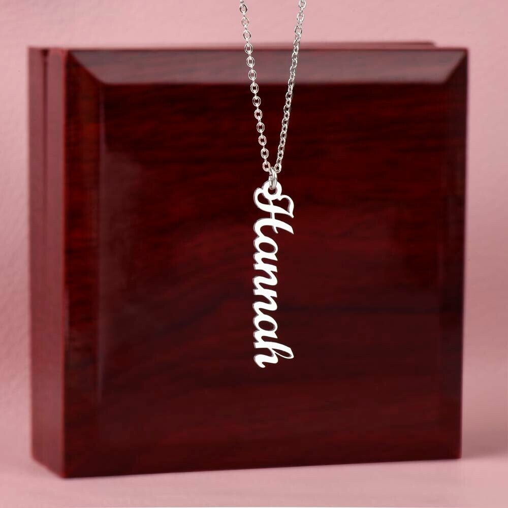 Vertical Custom Name Necklace (no message card included)